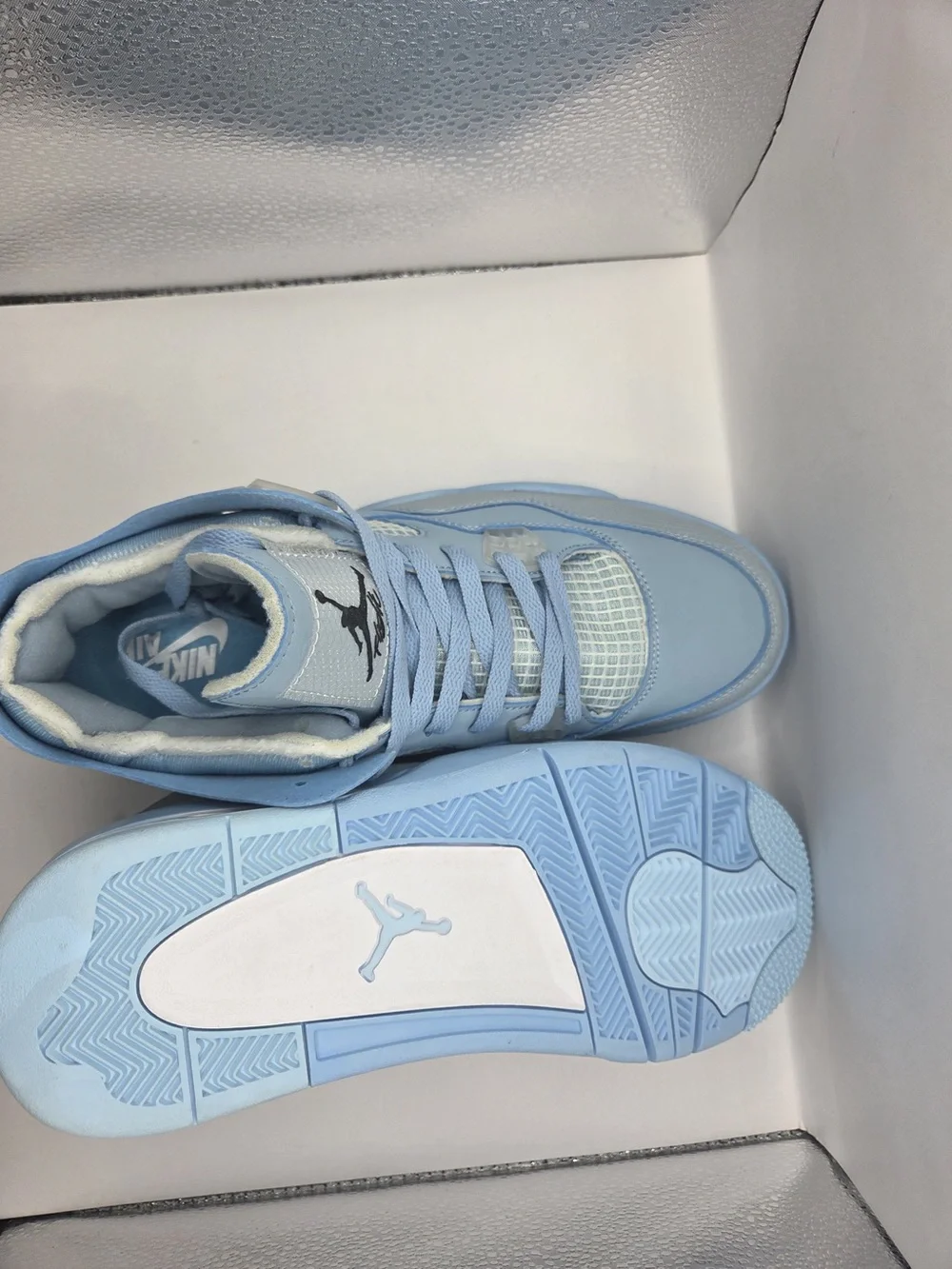 Nike Light Blue High-Top Sneakers with White Mesh